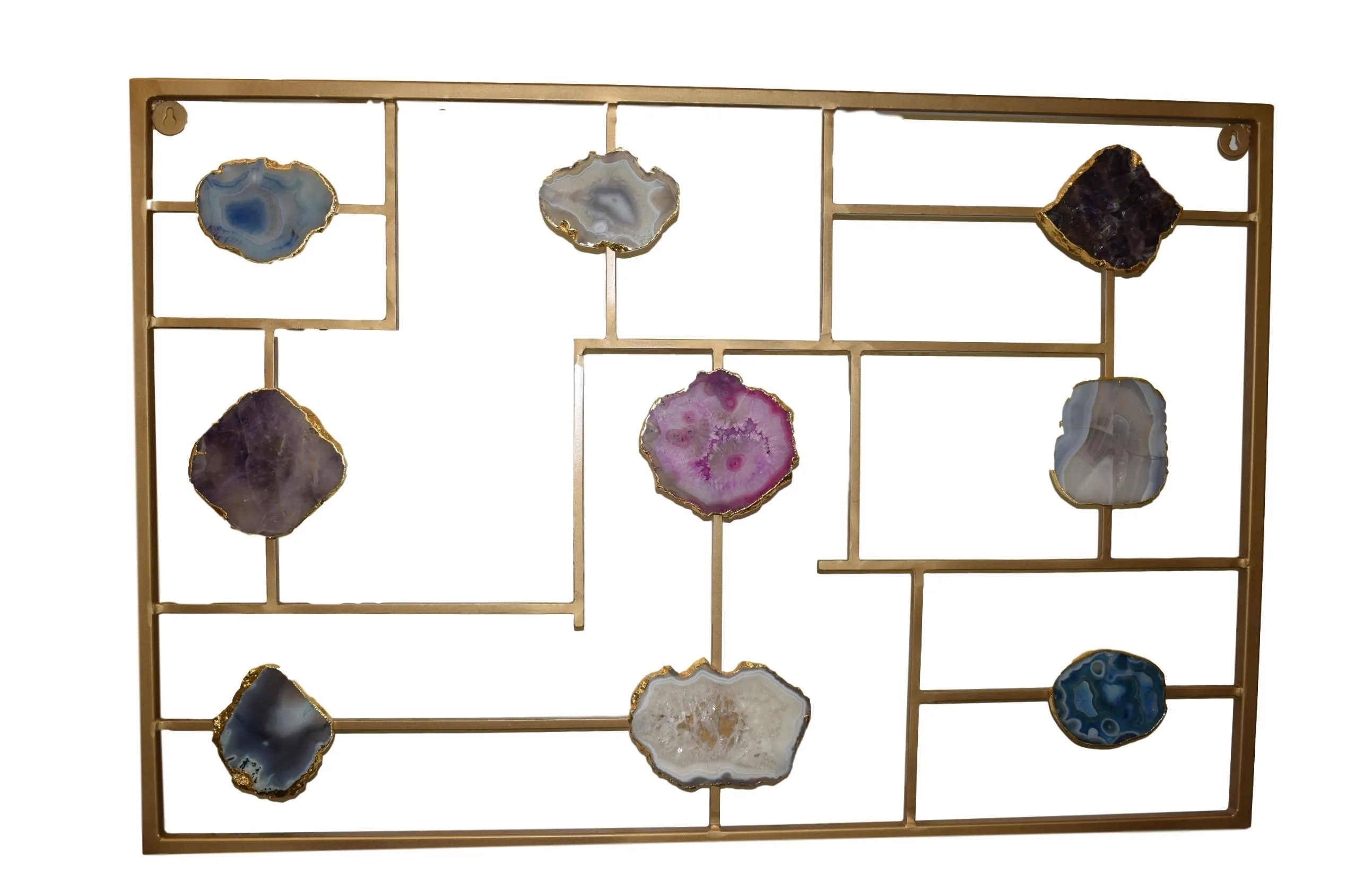 Decorative Wall Mount with Agate Slices