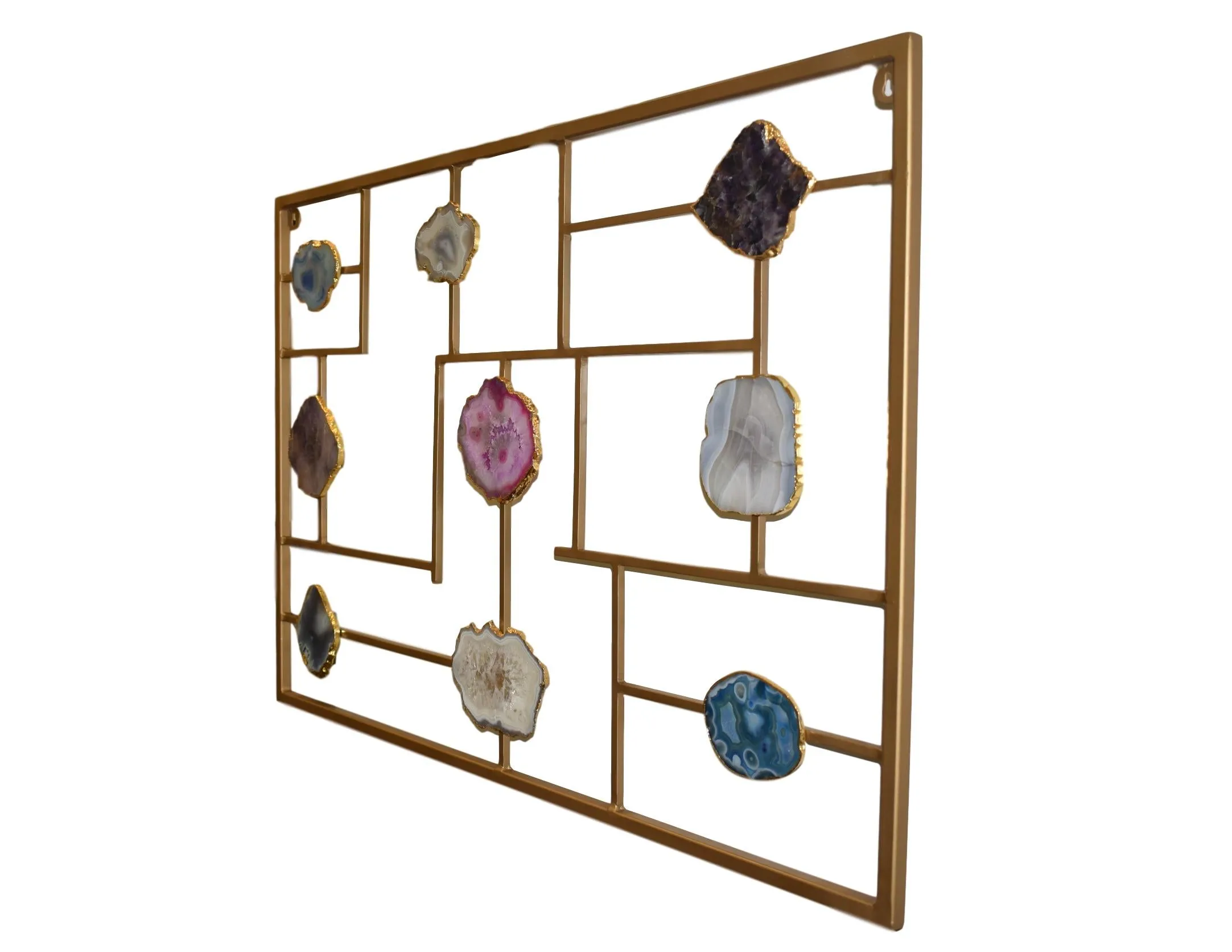 Decorative Wall Mount with Agate Slices