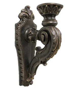 Decorative Wall Sconce Candle Holder with Crystals (with back plate)