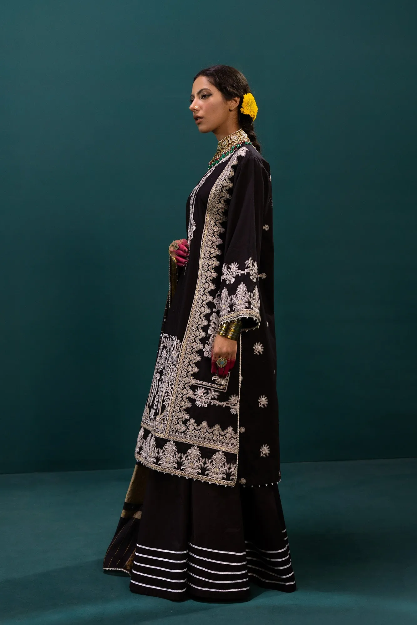 Designer Black Gharara Shirt Pakistani Eid Dresses