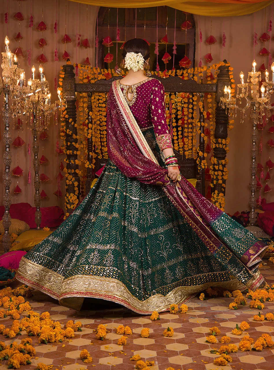 Designer Indian Wedding Wear Mehndi Dresses for Bride