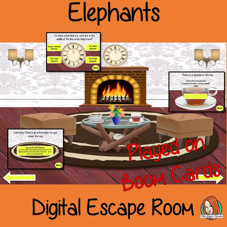 Elephants Escape Room Boom Cards