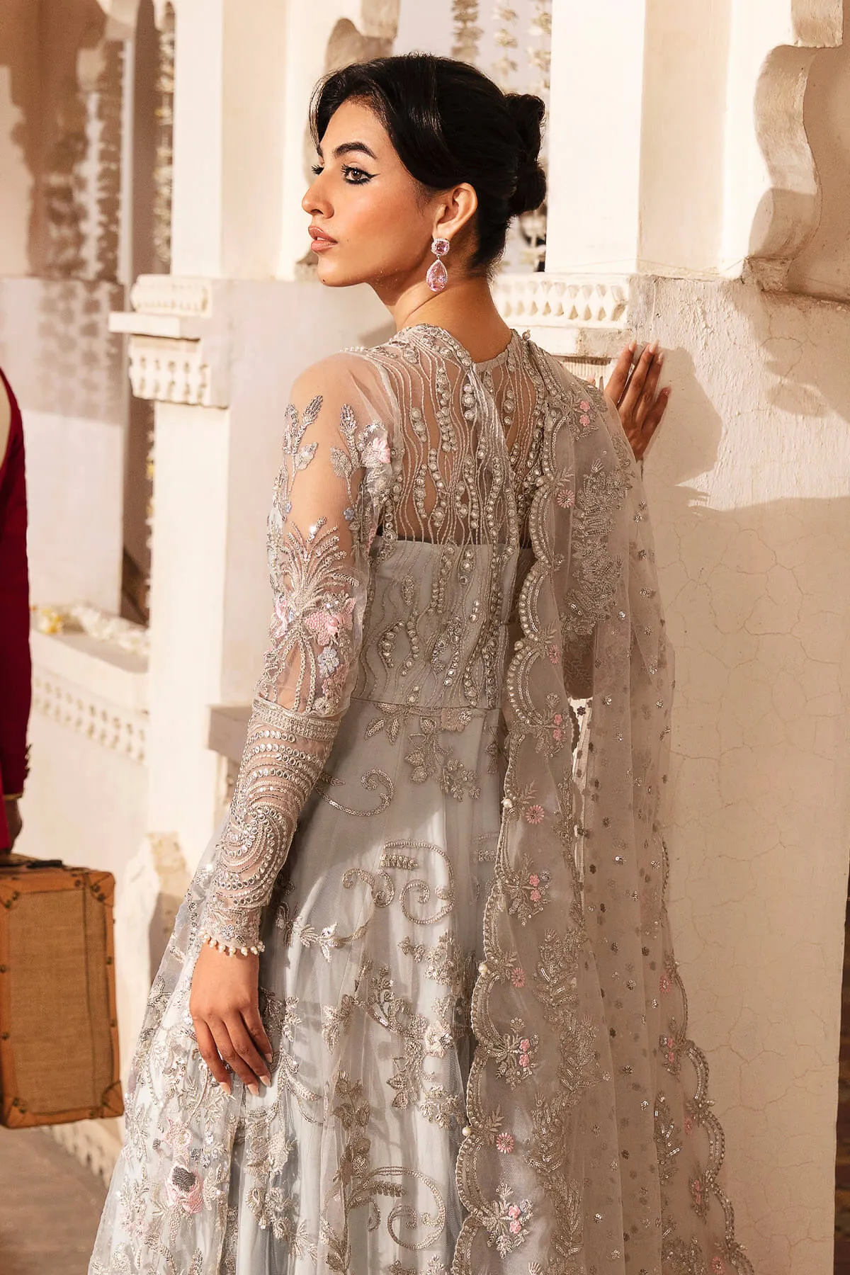Embellished Pakistani Wedding Dress Gown Dupatta Style