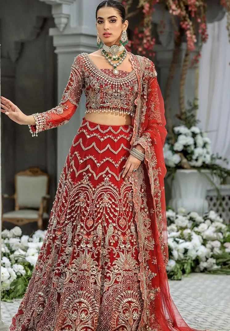 Embellished Red Choli Lehenga for Pakistani Bridal Dresses