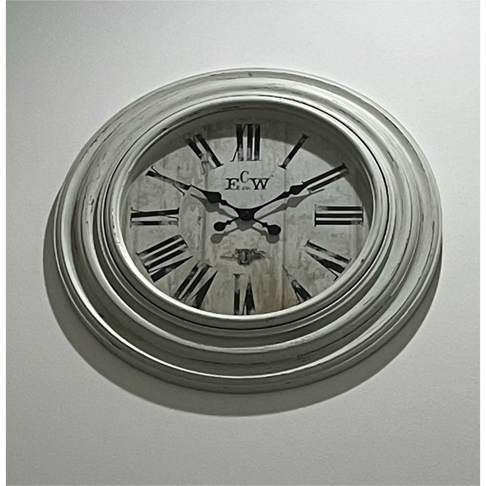 Farmhouse Wall Clock with Thick Decorative Frame, 15"