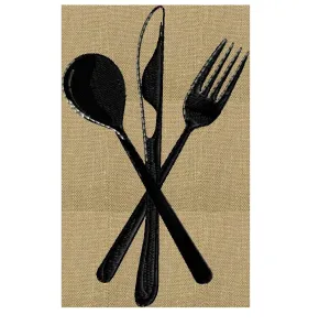 Flatware Fork Knife Spoon - EMBROIDERY DESIGN FILE - fun stuff