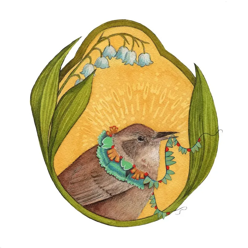 Floral Flight Crew: Wren of Lily of the Valley 8x10 Print