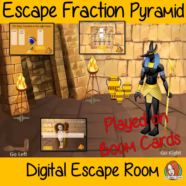 Fraction Practice Escape Room Boom Cards