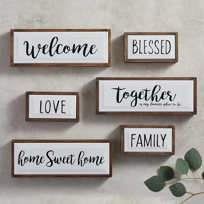Framed Enamel Welcome Plaque