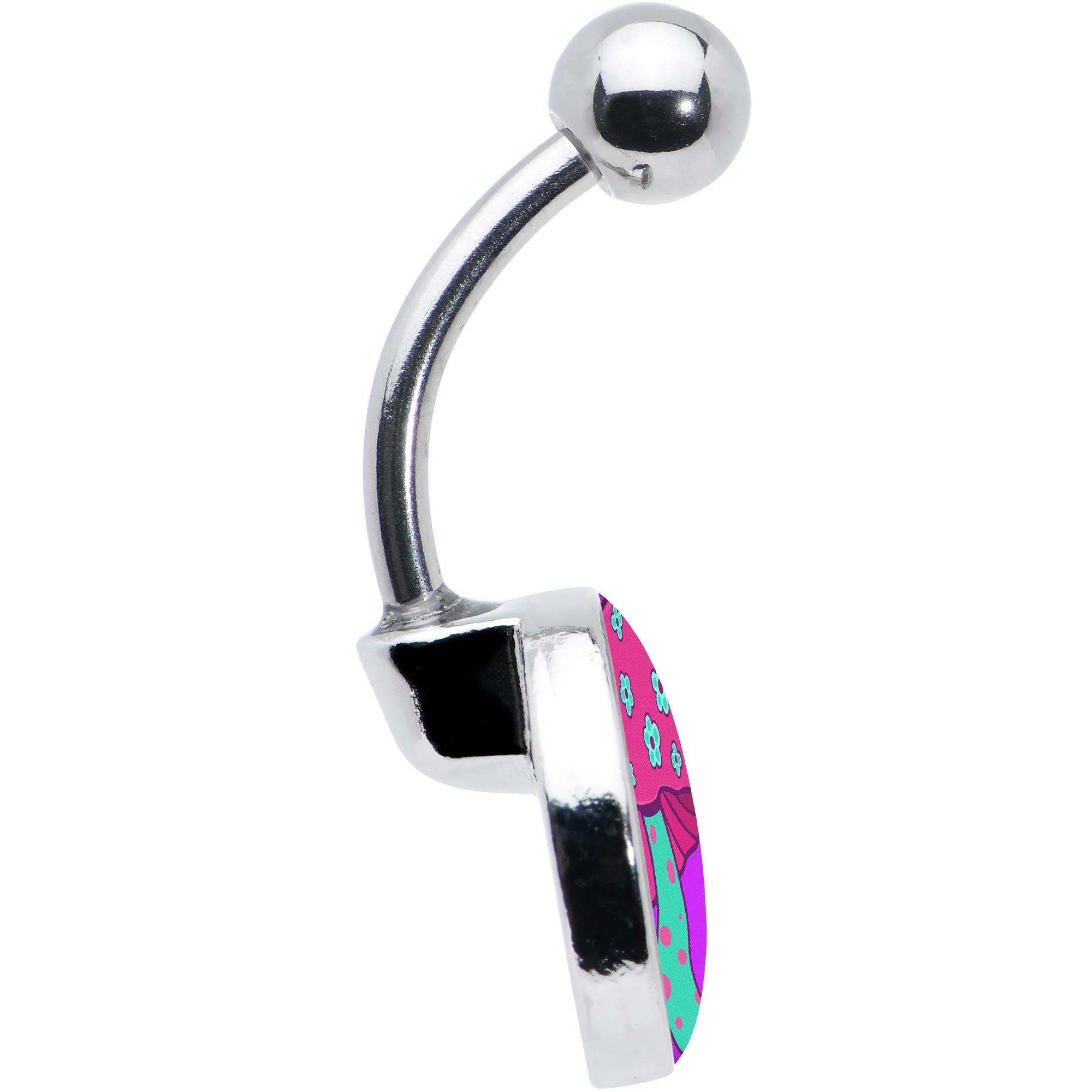 Funky Floral Mushroom Belly Ring