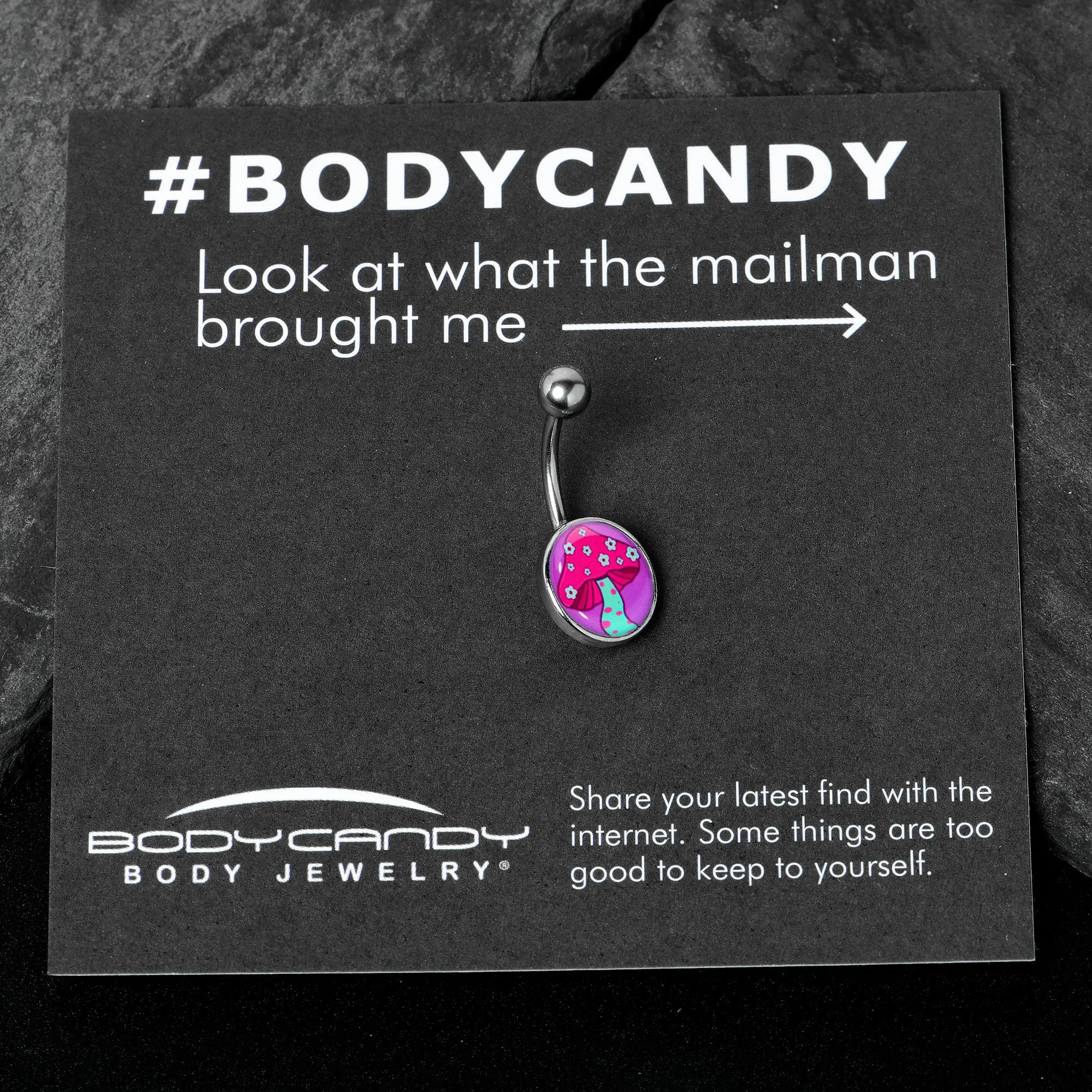 Funky Floral Mushroom Belly Ring