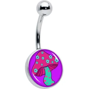 Funky Floral Mushroom Belly Ring