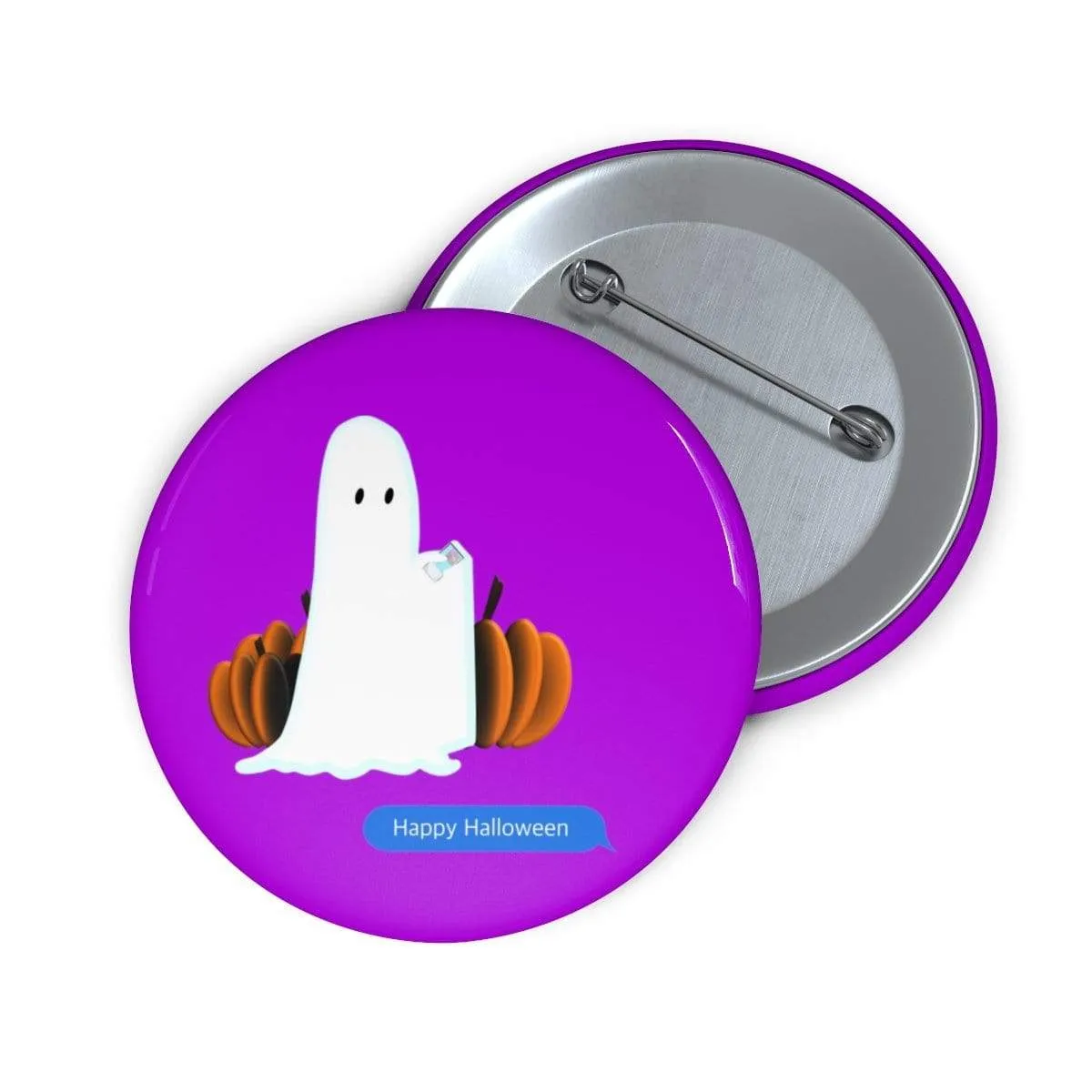 Funny Happy Halloween Text Message Pin Buttons
