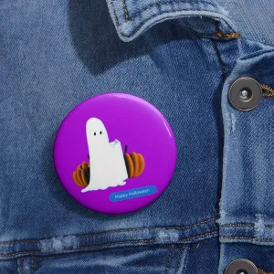 Funny Happy Halloween Text Message Pin Buttons