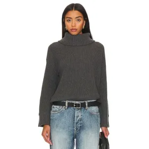 Giana Turtleneck Pullover in Charcoal Grey