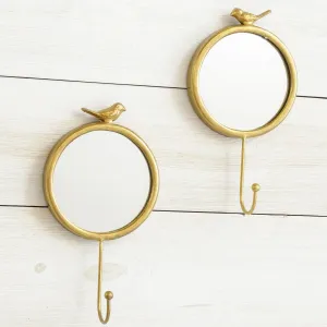 Gold Bird Mirror w/Hook