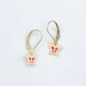 Gold Filled Out with Nature Leverbacks - Butterflies