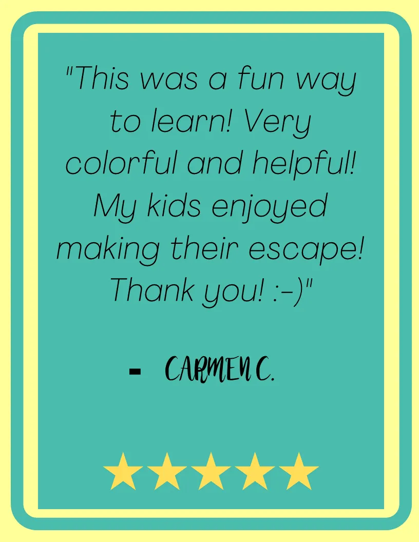 Grammar Practice Escape Room Boom Cards