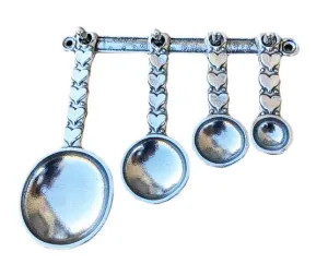 Heart Measuring Spoons with Wall Strip