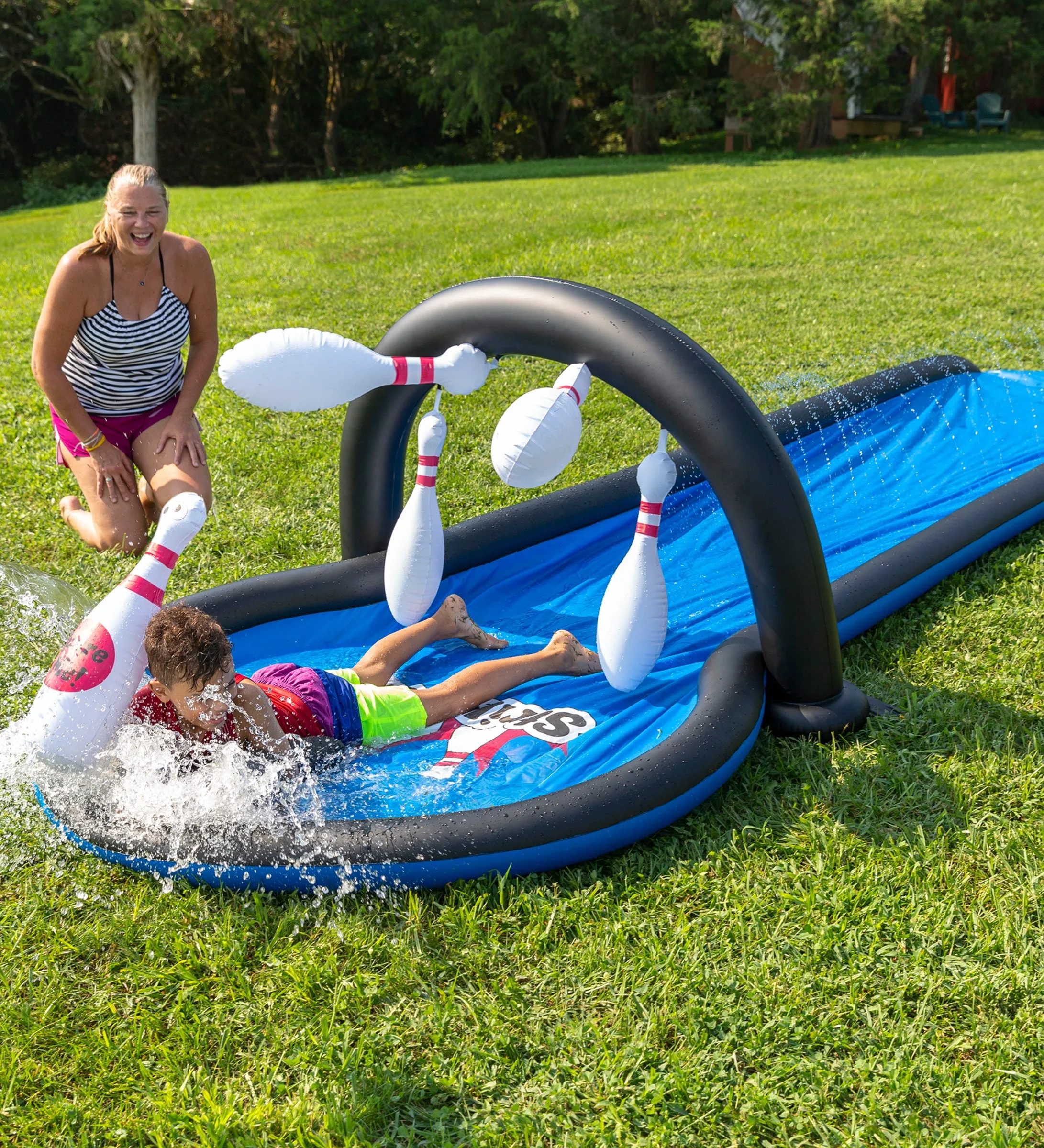 Hearthsong Strike Zone 18-Foot Bowling Water Slide