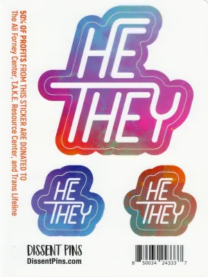 He/They Pronoun Sticker Sheet