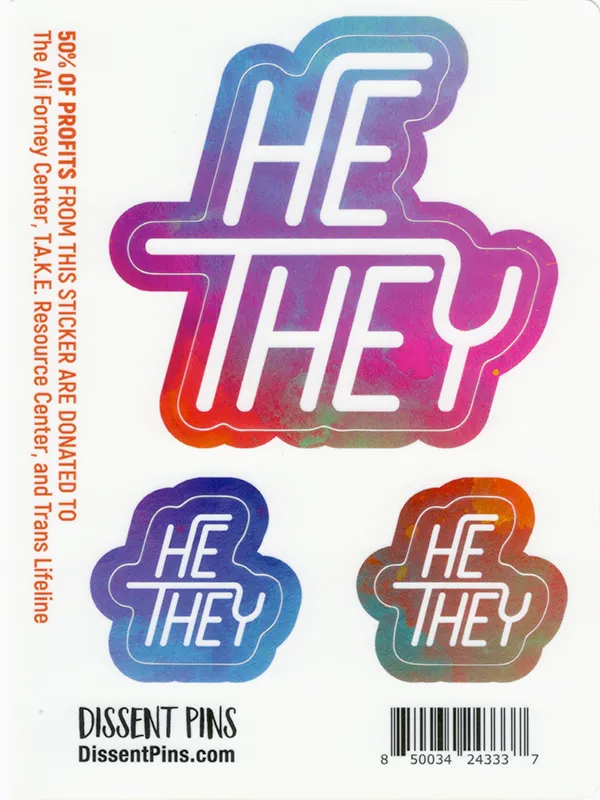 He/They Pronoun Sticker Sheet