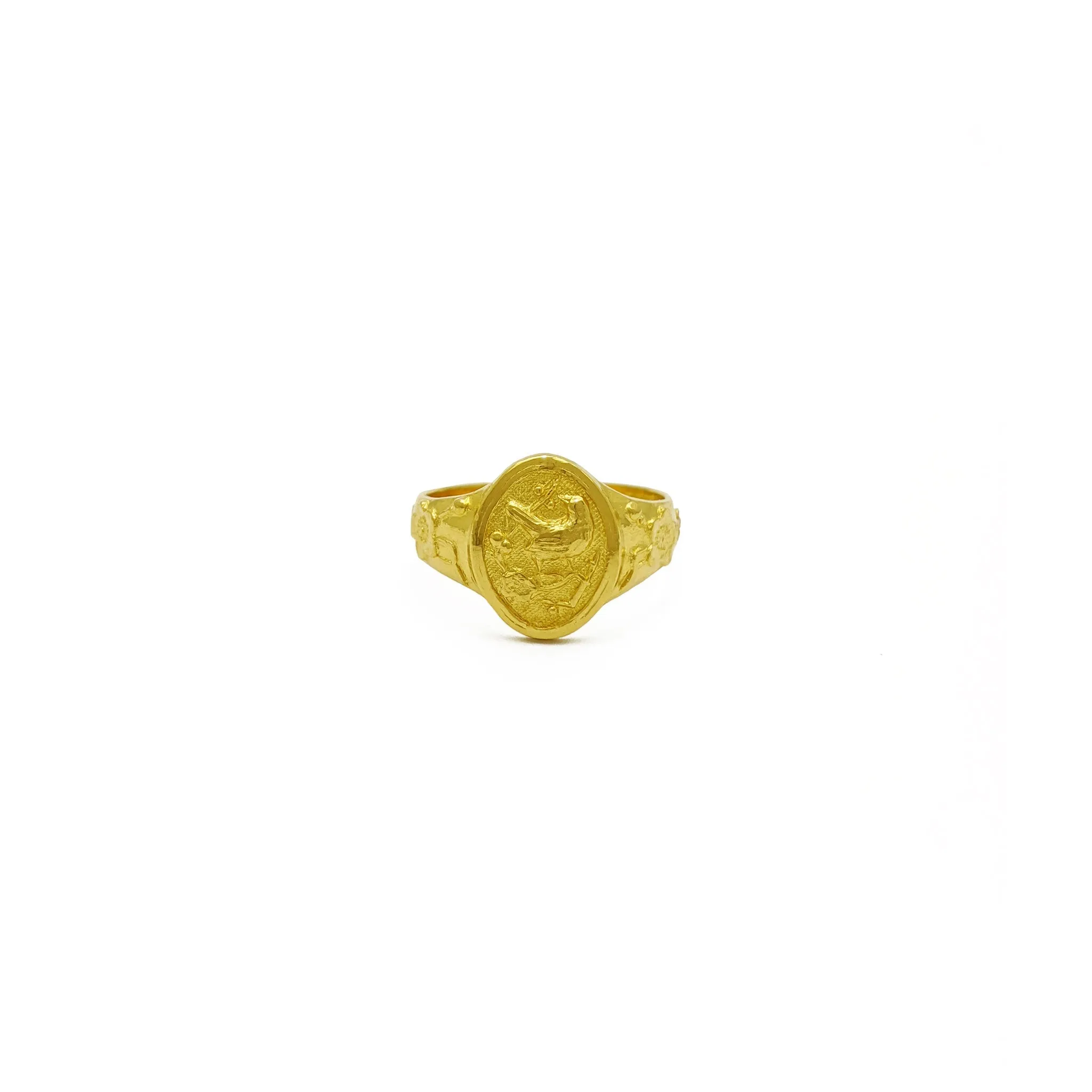 Hibiscus Flowered Bird Ring (24K)