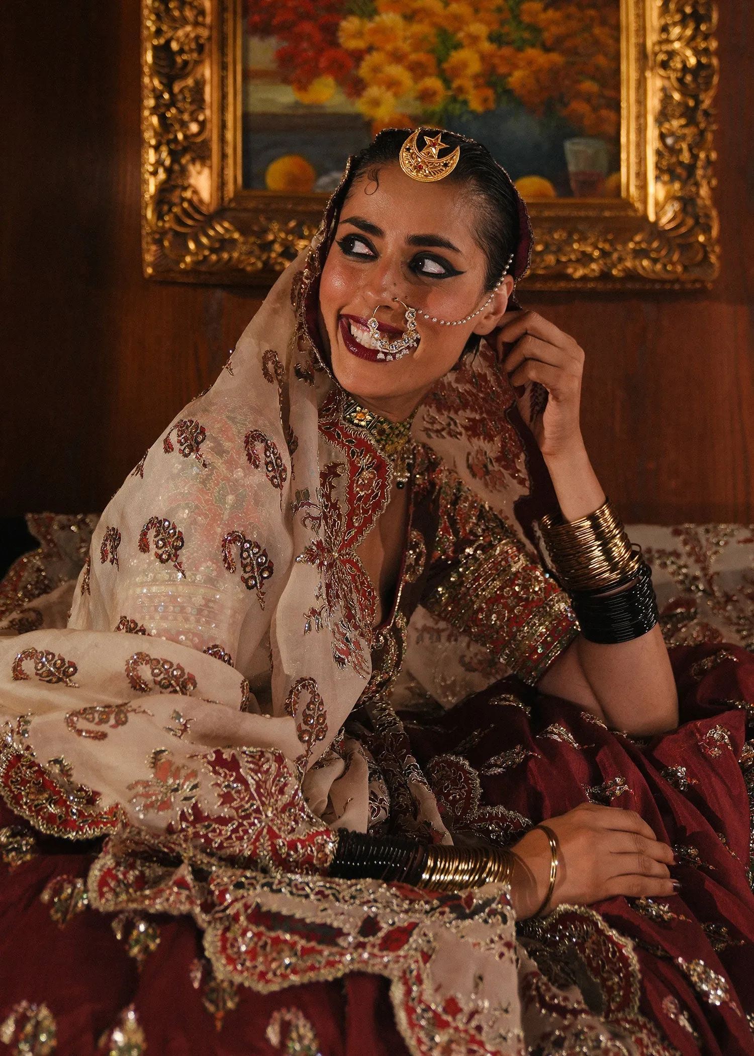 Indian Wedding Dress in Bridal Choli and Lehenga Style
