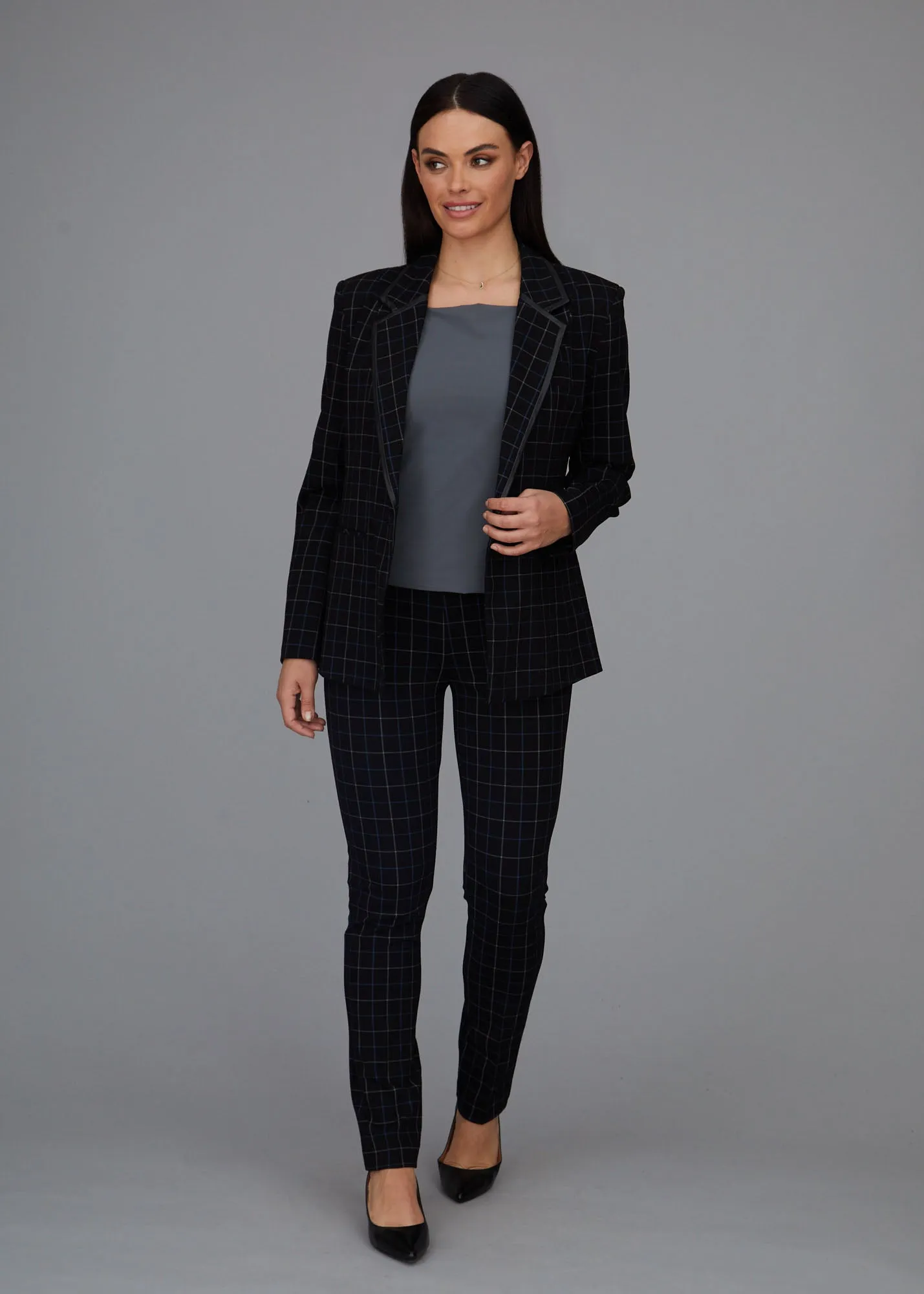 Jules Straight Leg Pant - Wall Street Plaid: FINAL SALE