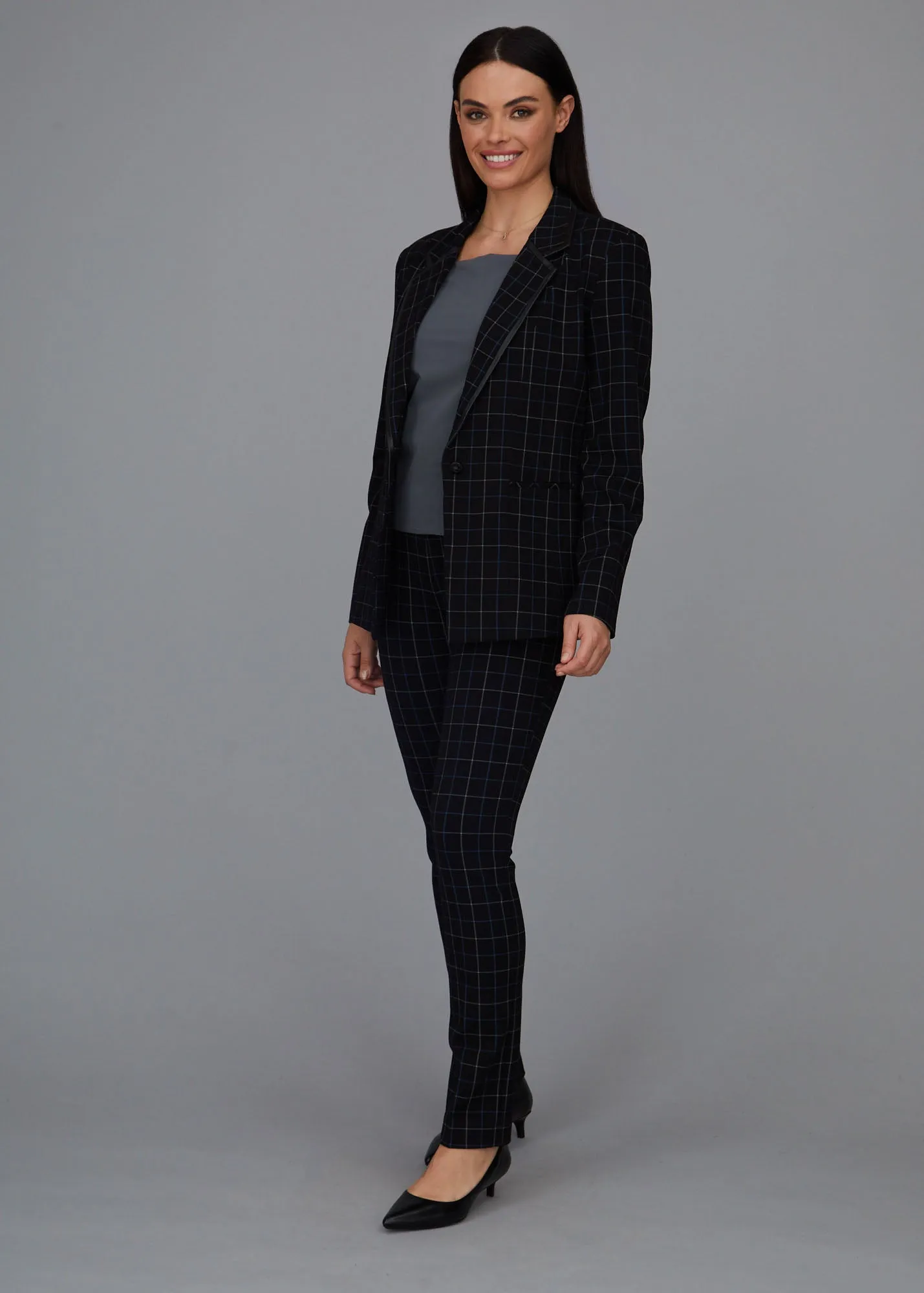 Jules Straight Leg Pant - Wall Street Plaid: FINAL SALE