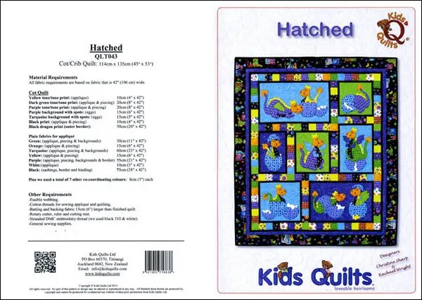 Kids Quilts Hatched Polka Dot Baby Dragon Applique Quilt Pattern