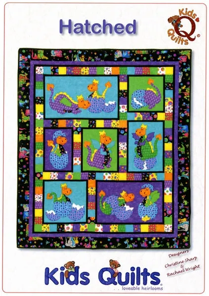 Kids Quilts Hatched Polka Dot Baby Dragon Applique Quilt Pattern