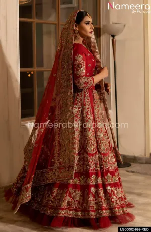 Latest Red Lehenga Choli Bridal Dress Pakistani #BS563