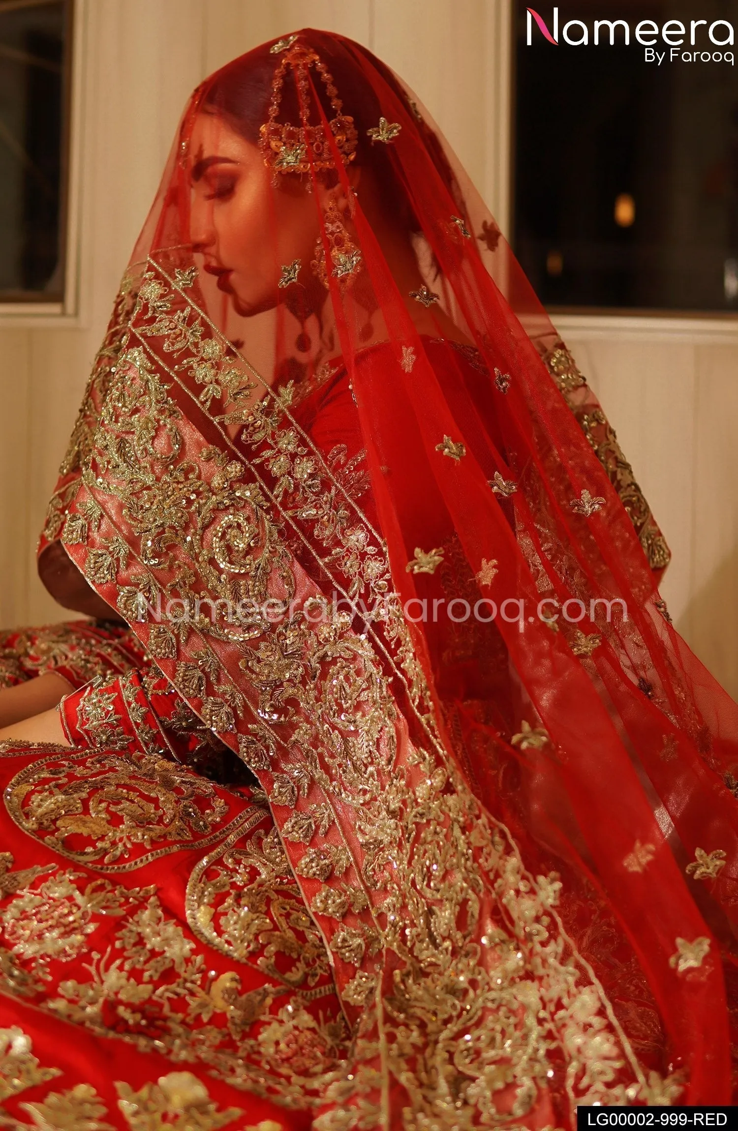 Latest Red Lehenga Choli Bridal Dress Pakistani #BS563
