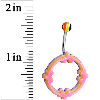 Light Pink Orange Purple Acrylic Multi-Layered Celtic Belly Ring