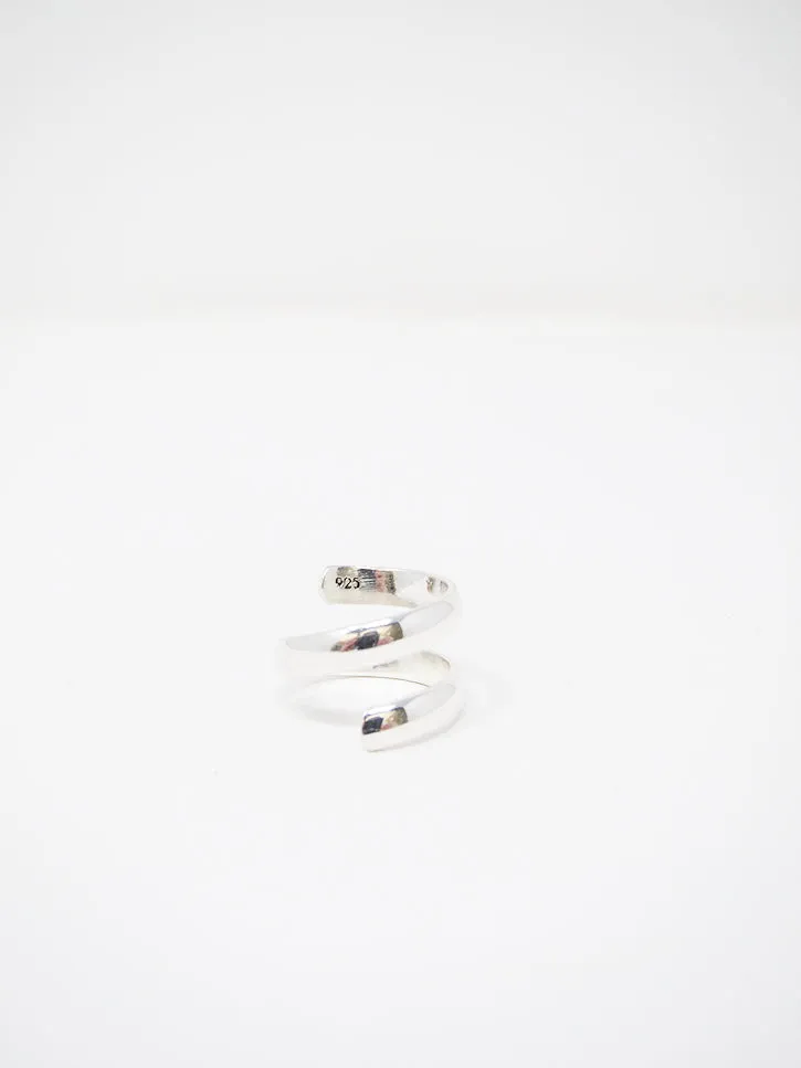 LL, LLC Sans Ring, Sterling Silver, Single Spiral