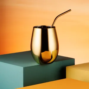 Love Island Gold Stemless Wine Glass - Set of 2