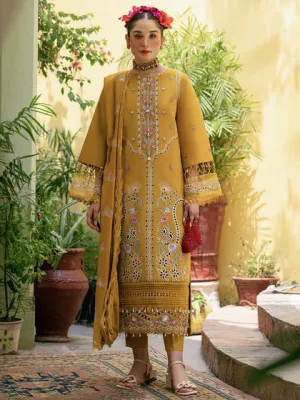 Luxury Embroidered Pakistani Salwar Kameez Mustard Salwar Suit