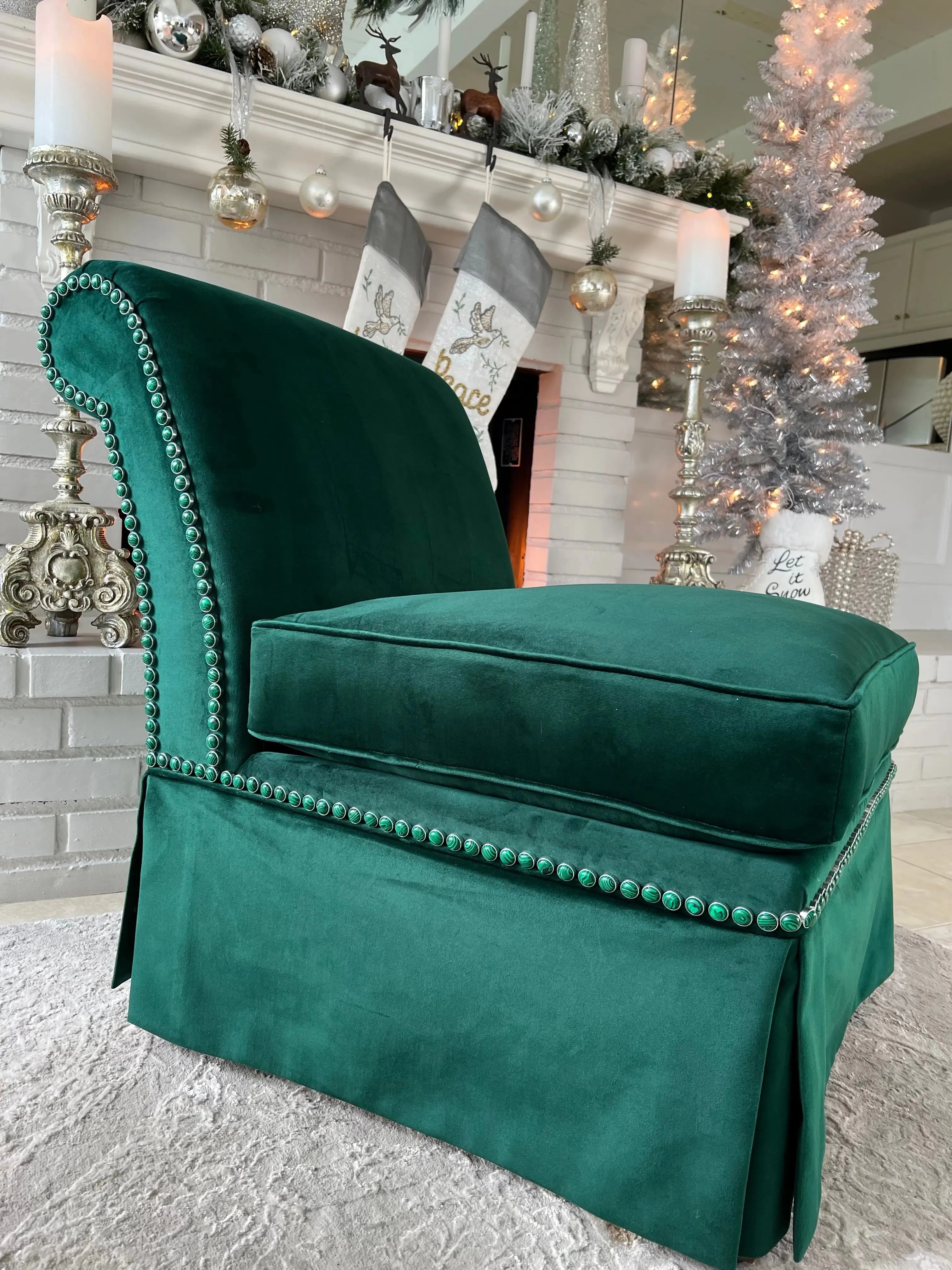 Malachite Stone Upholstery Nail - A Gemstone of Distinctive Beauty