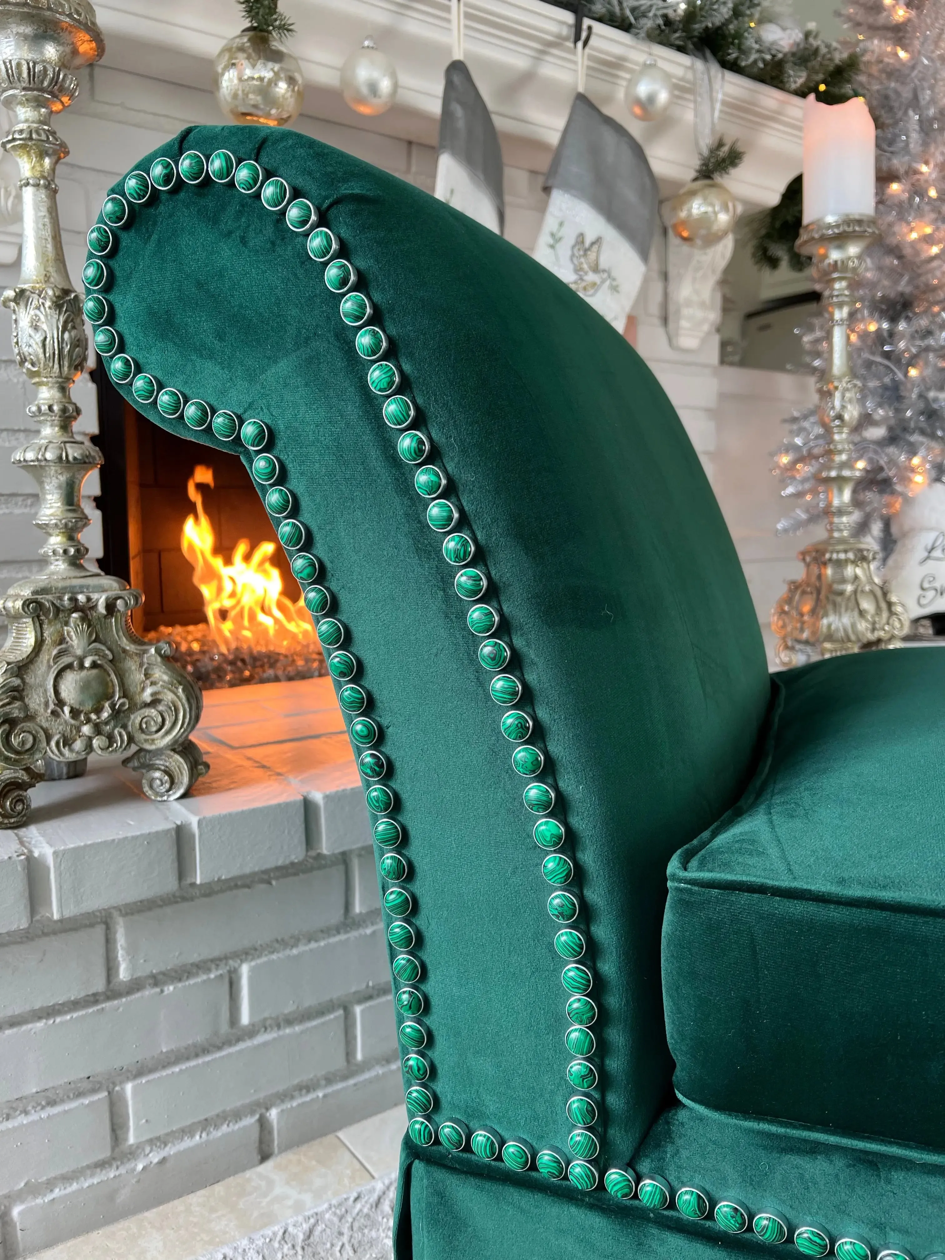 Malachite Stone Upholstery Nail - A Gemstone of Distinctive Beauty