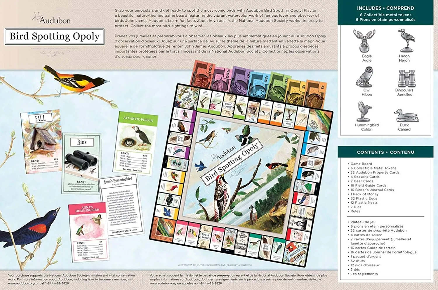 MasterPieces Audubon Bird Spotting Opoly Game