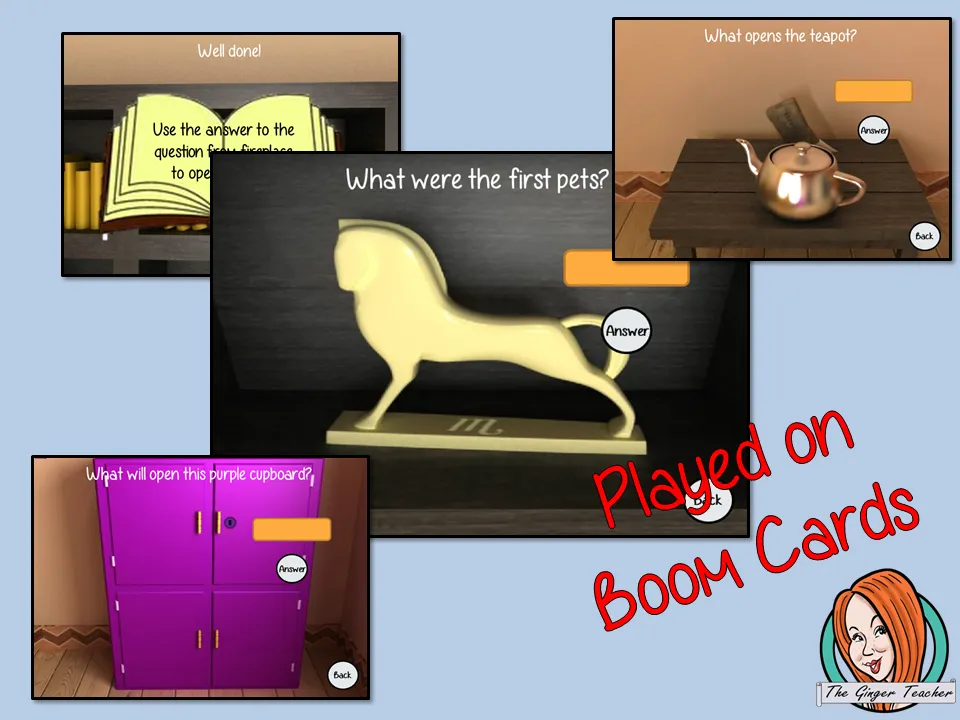 Mesolithic Stone Age Escape Room Boom Cards