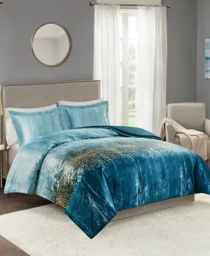 Midnight Sky 3 Piece Metallic Duvet Set