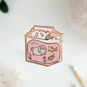 Milkie Carton with Koi Fish Enamel Pin