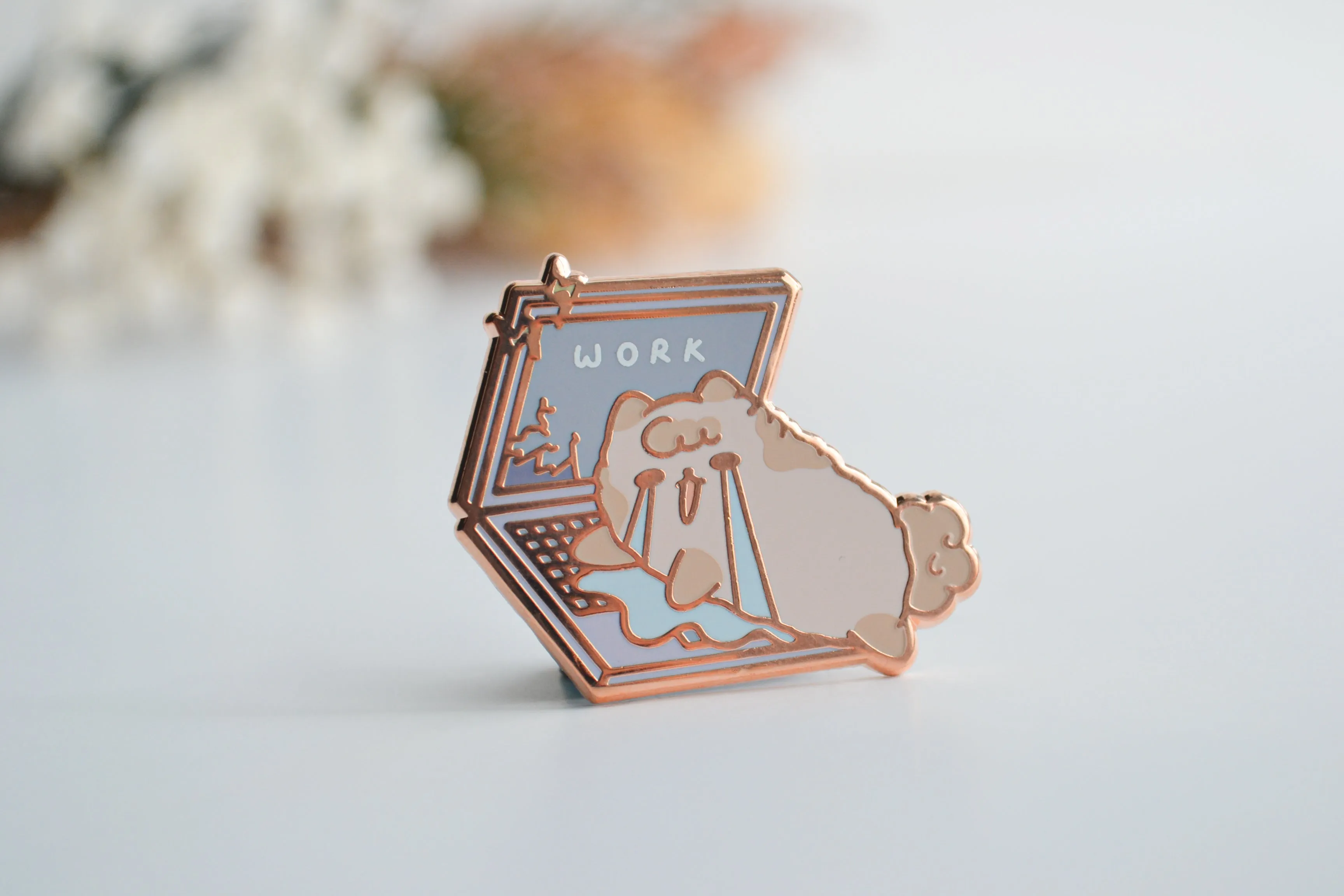Milkie Crying on Lapotop Enamel Pin