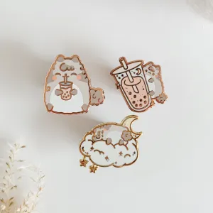 Milkie Dreamy Boba Enamel Pin - Set of 3