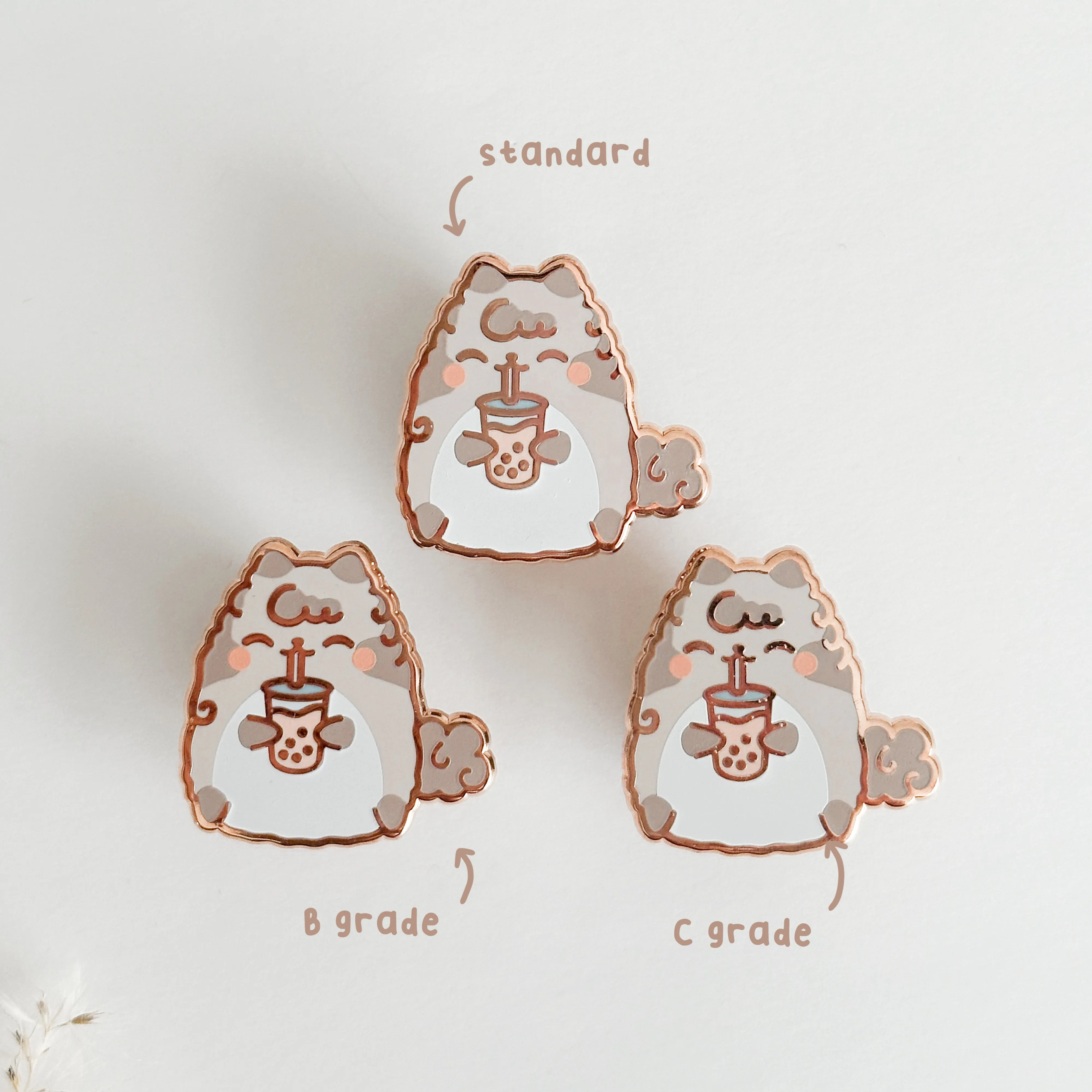 Milkie Drinking Boba Enamel Pin