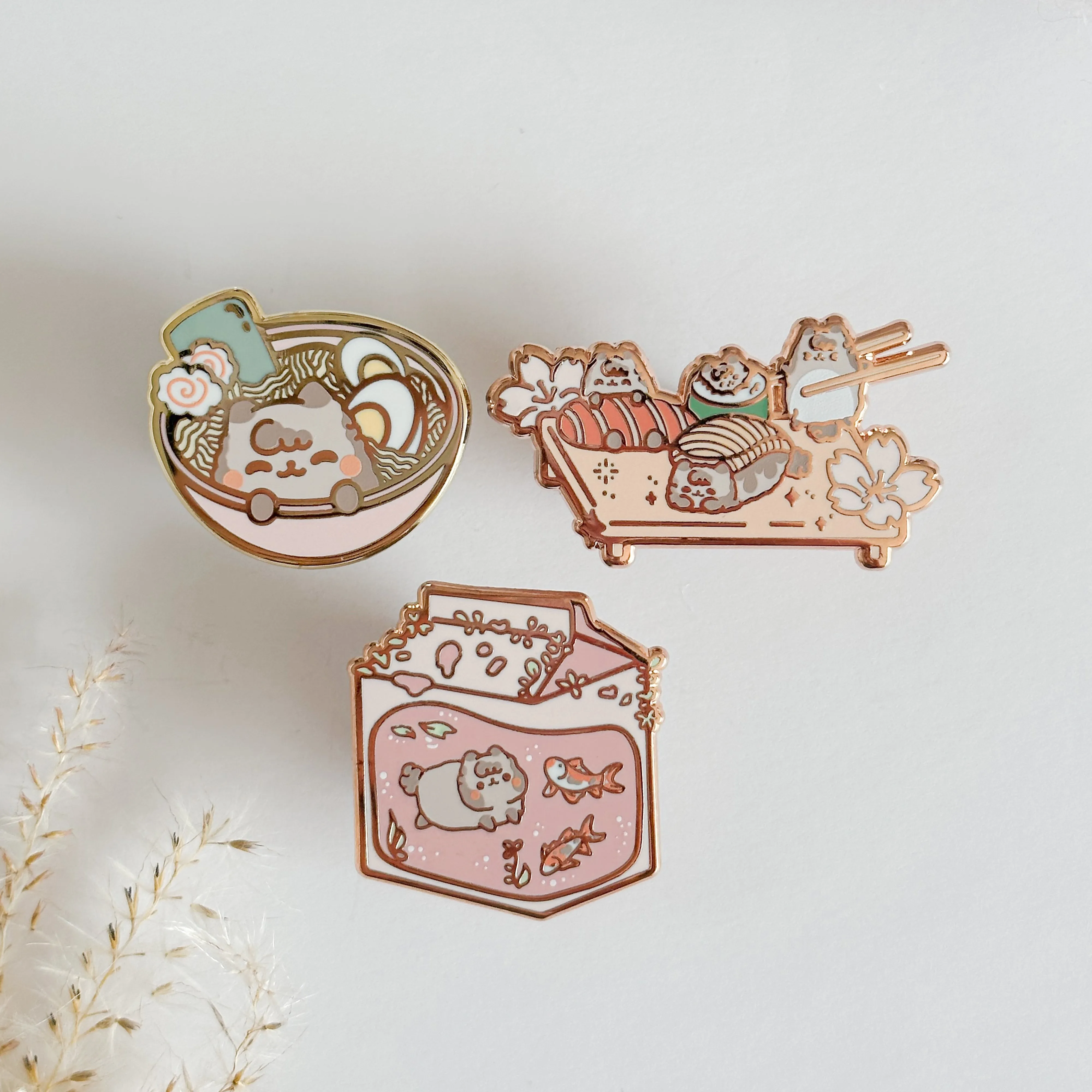 Milkie Food Enamel Pin -  Set of 3