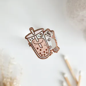 Milkie on Boba Enamel Pin