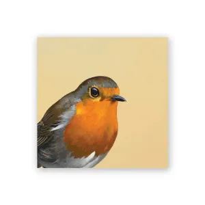 Mincing Mockingbird - Wings on Wood - 4"x 4" Woodblock Print - 'European Robin' #W0015